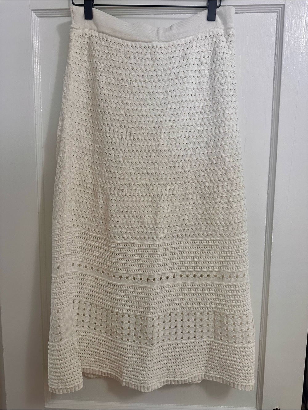 Aritzia White Crochet Midi Skirt